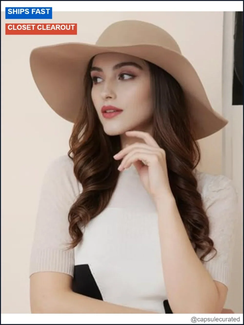 Women's 100% Wool Foldable Wide Brim Fedora Floppy Felt Bowler Hat